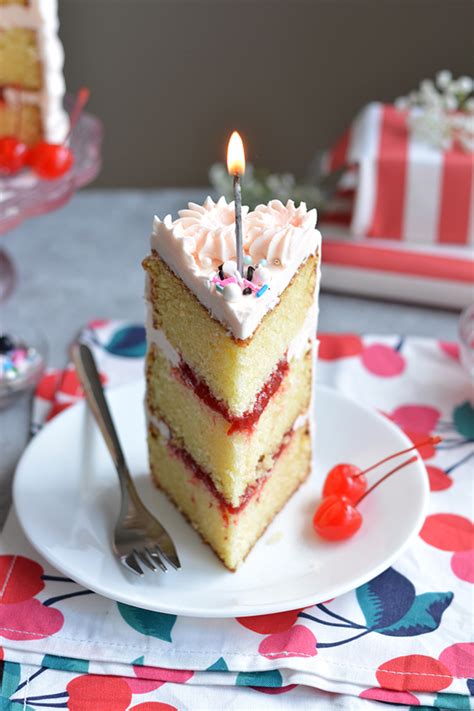 Cherry Birthday Cake With Cherry Filling