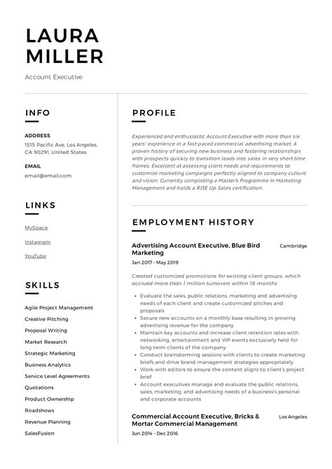 Account Executive Resume And Guide 18 Templates 2022 2024