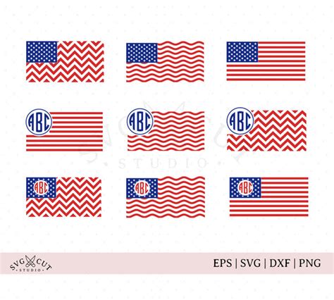 American Flag Monogram Svg Files For Cricut And Silhouette