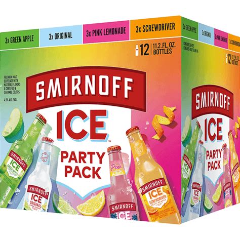 Smirnoff Ice Party Pack 12pk 112oz Variety Bottles 45 Abv Malt