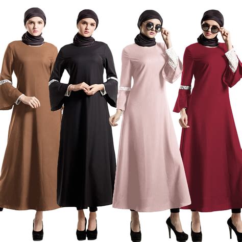 Women Muslim Dress Islamic Abaya Arab Amira Jilbab Vintage Cocktail