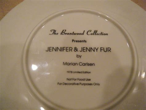 Jennifer And Jenny Fur Collector Plate ~marian Carlsen 1978~ Brantwood Collection Ebay