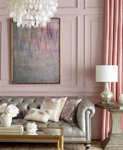 Glamour Grey And Rose Gold Living Room Decor
