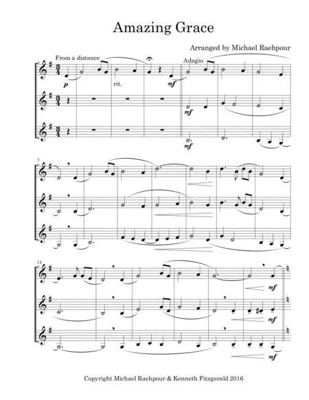 Amazing Grace Trumpet Trio By John Newton Digital Sheet Music For