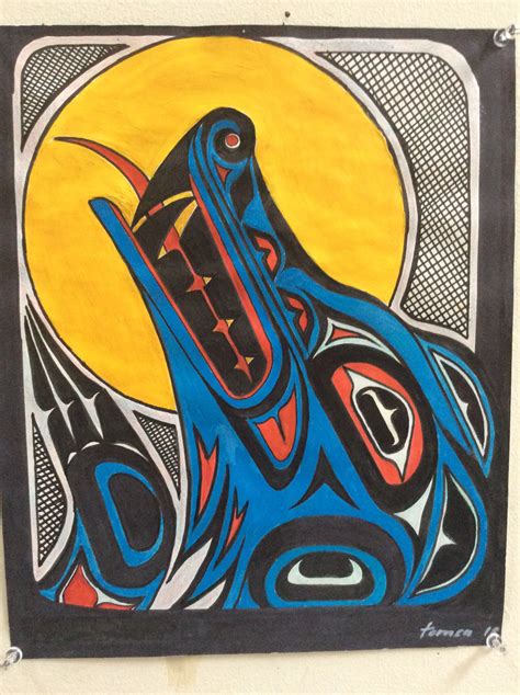 Wolf Singing To The Moon By Stephen Tomsu In 2022 Native Art Haida