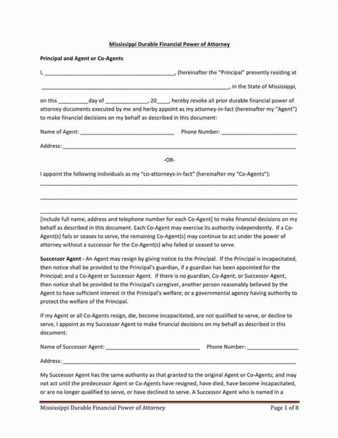 Free Fillable Mississippi Power Of Attorney Form ⇒ Pdf Templates