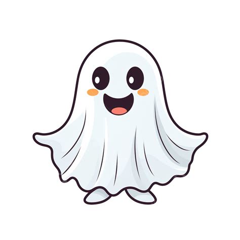 Vector Illustration Of Cute Ghost For Halloween Content In Cartoon Flat