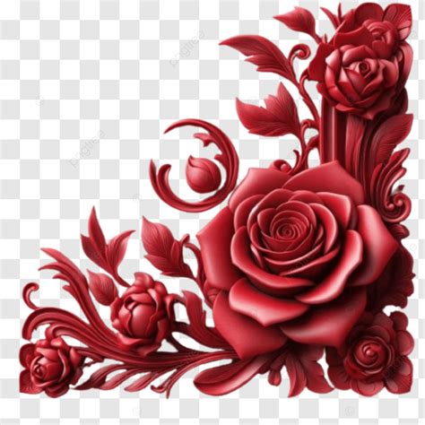 Red Rose Frame Wedding Flower PNG Transparent Image And Clipart For