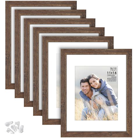 Buy Langdon House 11x14 Picture Frames Wmat To 8x10 Rustic Brown 6