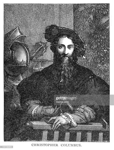 Columbus Portrait Engraving 1892 High Res Vector Graphic Getty Images
