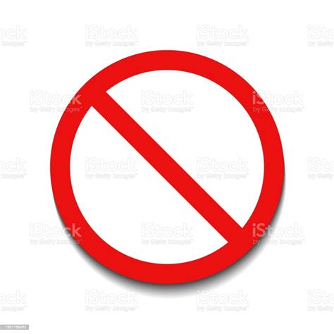 Forbidden Round Sign Empty Red Crossed Out Circle Not Allowed Signblank