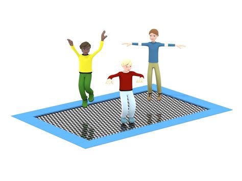 The extra spring that trampolines give during jumps provides more challenges and fun to one player acts as the snake and weaves a jump rope back and forth across the surface of the trampoline. Trampoline Large - Playground Equipment by Action Play ...