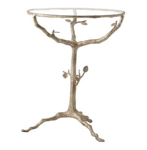 Sherwood Sculpted Tree Branch Light Gold Pedestal Side Table