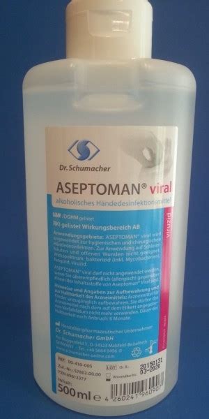 Aseptoman® viral jest alkoholowym preparatem do dezynfekcji rąk o szerokim spektrum działania przeciwko bakteriom, grzybom, osłonkowym i nieosłonkowym wirusom. Alstershop - Aseptoman Viral : 500 ml