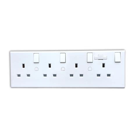 Buy 4 Way Switched Fused 13 Amp Converter Socket 1 Or 2 Gang Sockets To