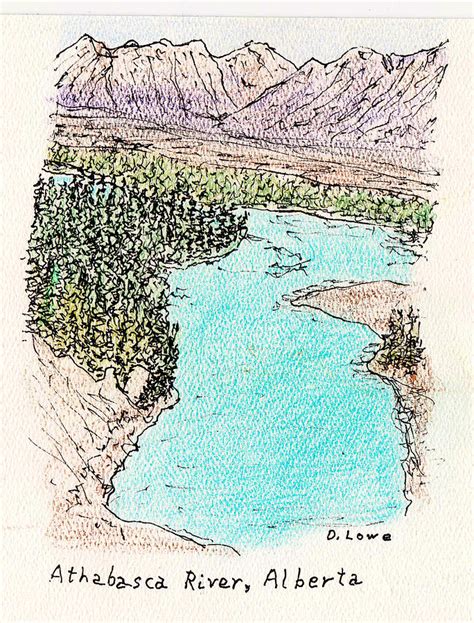 Athabasca River Alberta Canada Drawing By Danny Lowe Fine Art America