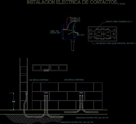 Installation Of Electrical Outlets In A Wall Dwg Detail For Autocad