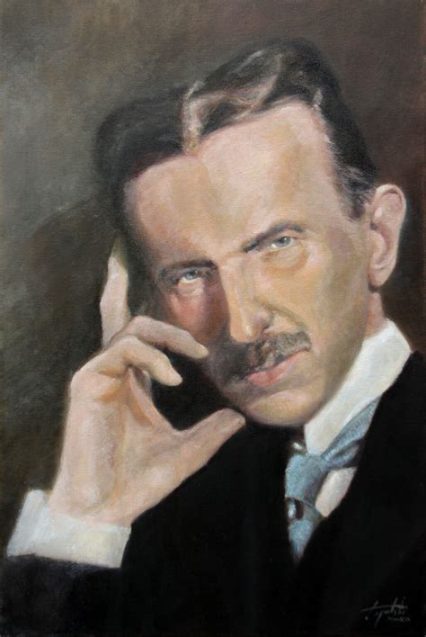 Nikola Tesla Original Portrait Oil Painting Fine Arts Gallery