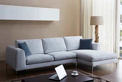 Modern Fabric Sectional Sofa Off White Nj Blanca M 