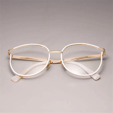 Womens Designer Glasses Frames Uk ~ Metal Eyewear Cat Eye Frames Eye Glasses Women Trendy