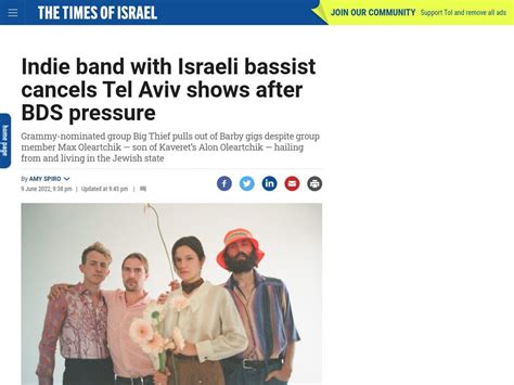 Indie Band With Israeli Bassist Cancels Tel Aviv Shows After Bds Pressure R Palestine