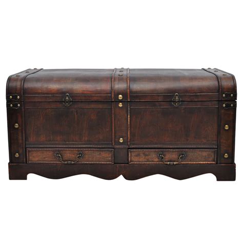 Wallace & bay chandler 48 inch long rustic decor indoor home open storage coffee and cocktail table, brushed gray. OnlineGymShop / Vintage Large Wooden Treasure Chest Coffee Table - Brown