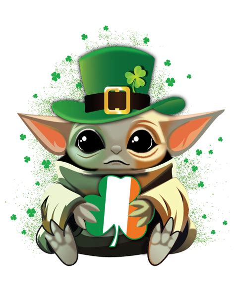 Baby Yoda Irish Flag, St Patrick's Day, Green Beer, Pinch Me, Kiss me i