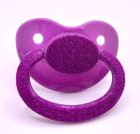 Purple Glitter Adult Pacifier Adult Paci Custom Pacifier Etsy