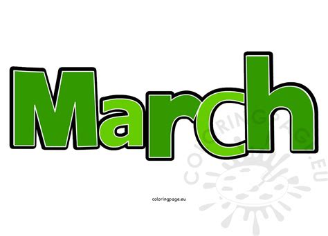 March Month Vector Image Coloring Page