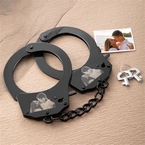 Personalized Photo Handcuffs Double Lock Handcuffs Alloy Handcuffs Sex Handcuffs Erotic