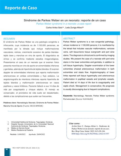 Pdf Parkes Weber Syndrome In A Neonate A Case Report