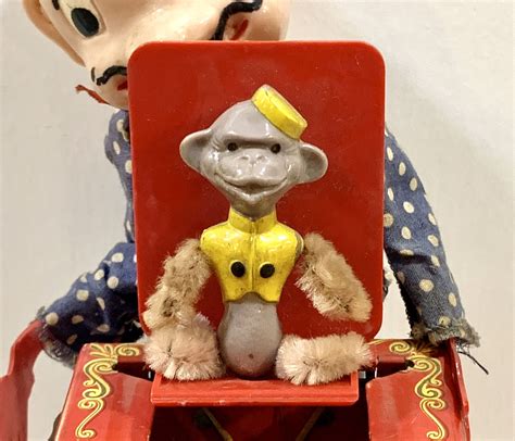 1950s Mattel Organ Grinder Jack In The Box Pop Up Monkey Vintage Toy
