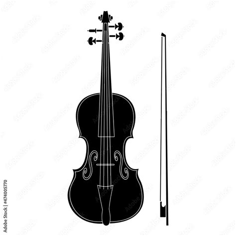 Violin Line Art Silhouette Design Element Art Svg Eps Logo Png Vector