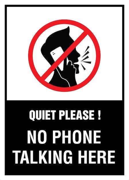 Premium Vector A Sign That Says Quiet Please No Phone Talking Here