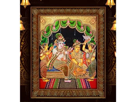 Radha Krishna Tanjore Painting With Frame 28x40