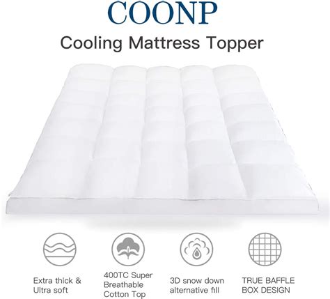 Mattress Topper Extra Thick Pillowtop Cooling Matress Pad Cover 400tc