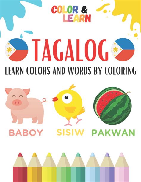 Buy Tagalog Learn Colors And Words By Coloring Use Visual Memory To