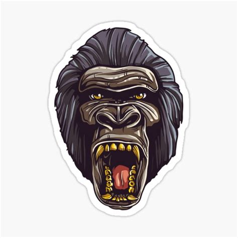Gorillas Screaming Illustration Sticker For Sale By Tobiasparkk