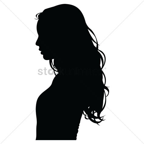 Side View Of A Silhouette Woman Vector Image 1358832