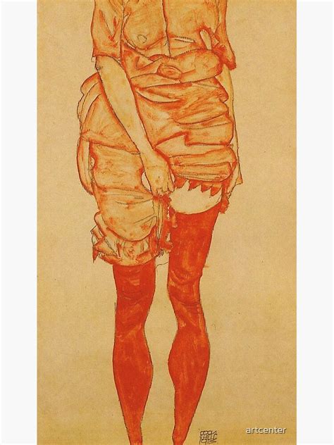 Impression Artistique Egon Schiele Femme Debout En Rouge Par Artcenter Redbubble