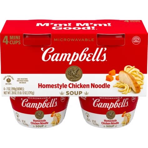 Campbells® Homestyle Chicken Noodle Soup Microwavable Bowl 4 Ct 7