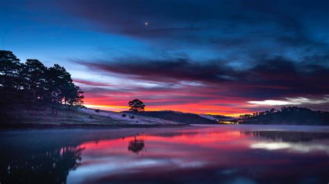 7680x4320 Sunset Clouds Reflection In Lake 8k 8k Hd 4k
