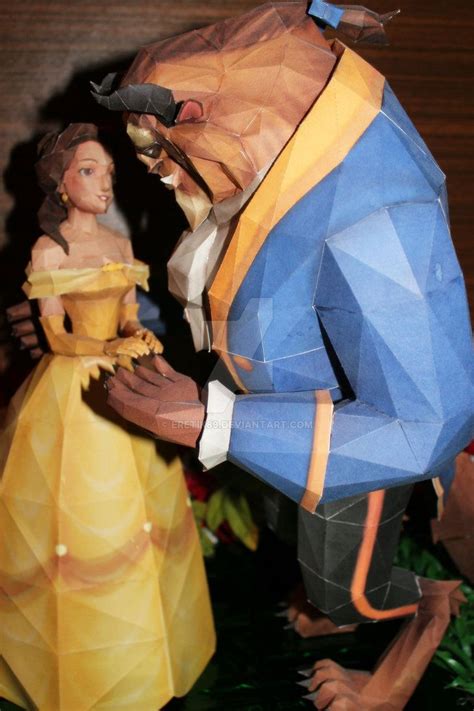 beauty and the beast papercraft by https://www.deviantart.com/eretik89