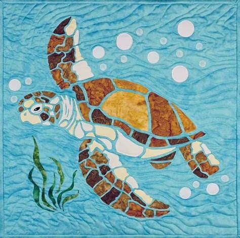 Sewquatic Sea Turtle Turtle Drawing Sea Turtle Quilts Turtle Quilt