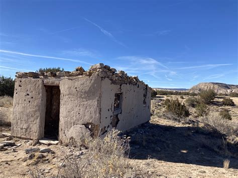Old Adobe House In Desert Of Northern New Mexico With Unusual Stone