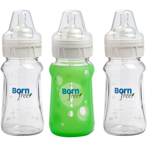 Summer Infant Born Free Glass Bottle 9 Oz 3 Pack With Bonus Silicone