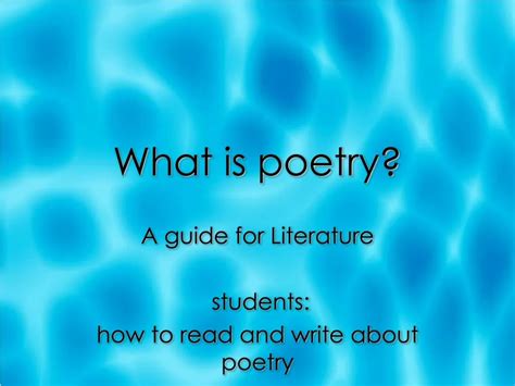 Ppt What Is Poetry Powerpoint Presentation Free Download Id241545