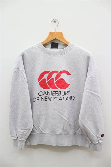 Vintage Canterbury Of New Zealand Big Logo Sportswear Gray Etsy
