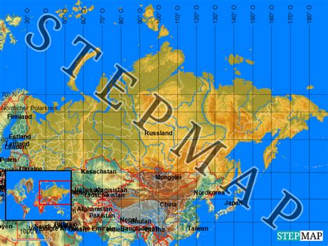 Konzentrieren sie sich auf sicherheit. StepMap - Russland Übersicht - Landkarte für Deutschland
