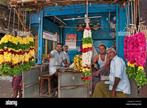 Madurai India Flower Flowers Market Indian Tamil Nadu Town City Center